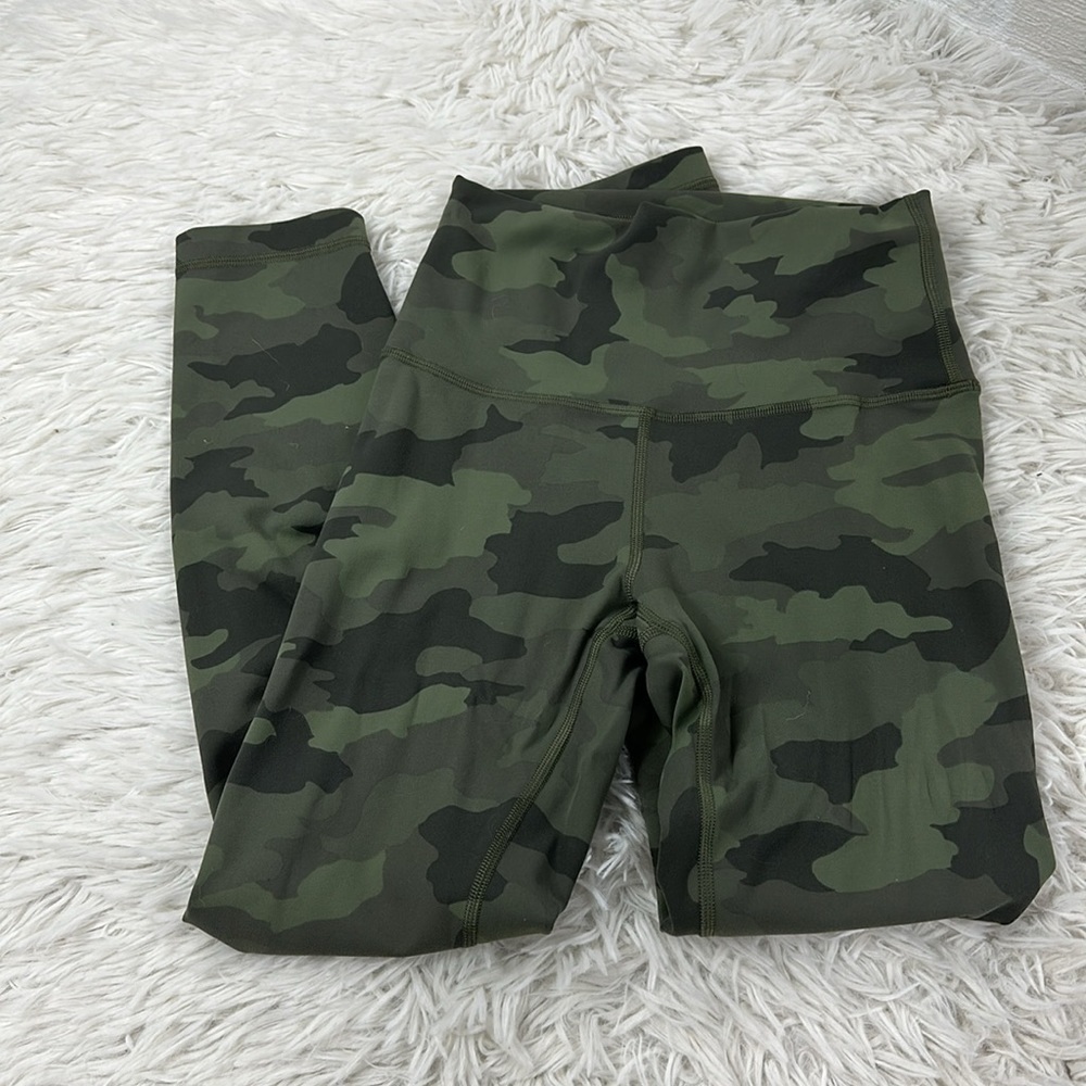Lululemon Wunder Train High-Rise Crop 23" Heritage 365 Camo Green Twill Multi